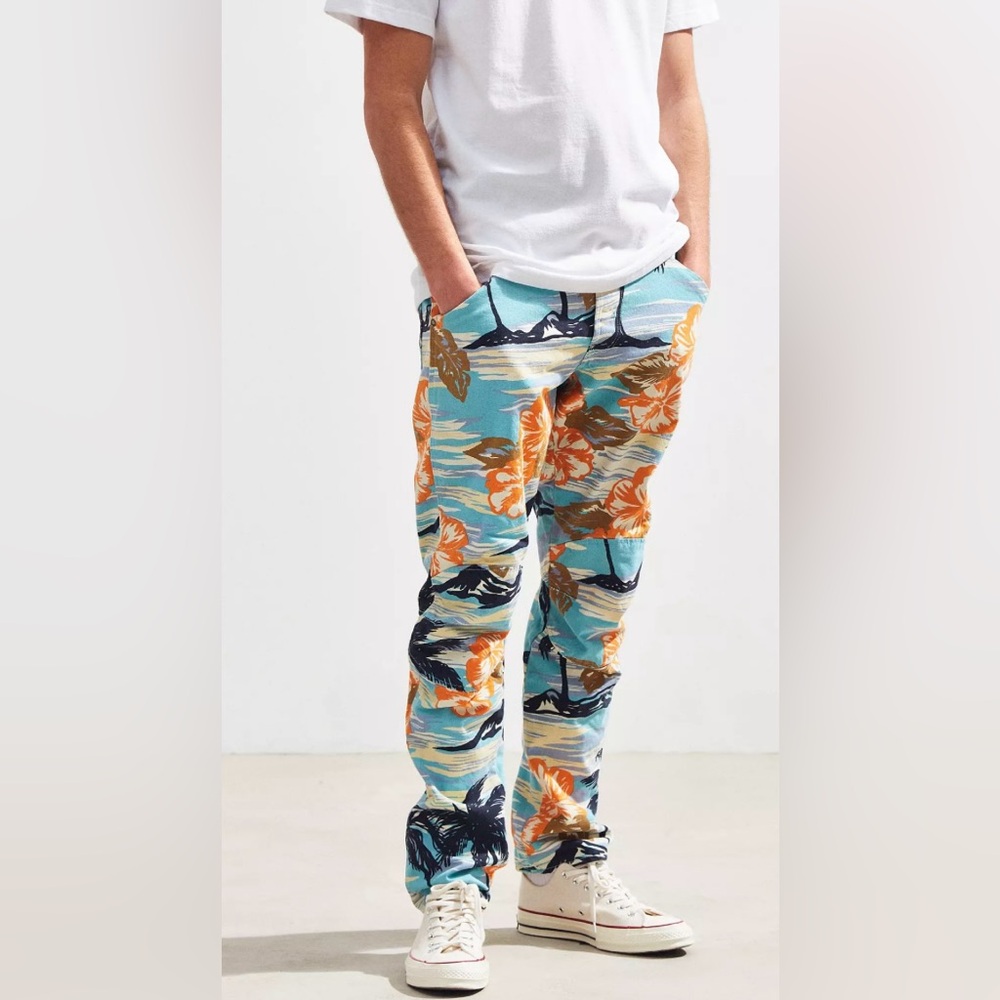 G-Star 5622 3D + Pharrell Williams Beach Hawaiian Floral Palm Tree Jeans Size 32